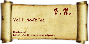 Volf Noémi névjegykártya